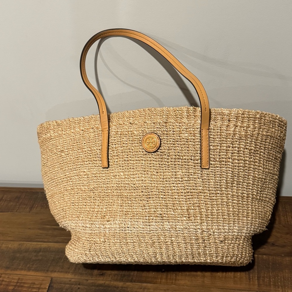 Tory Burch Raffia Basket Tote